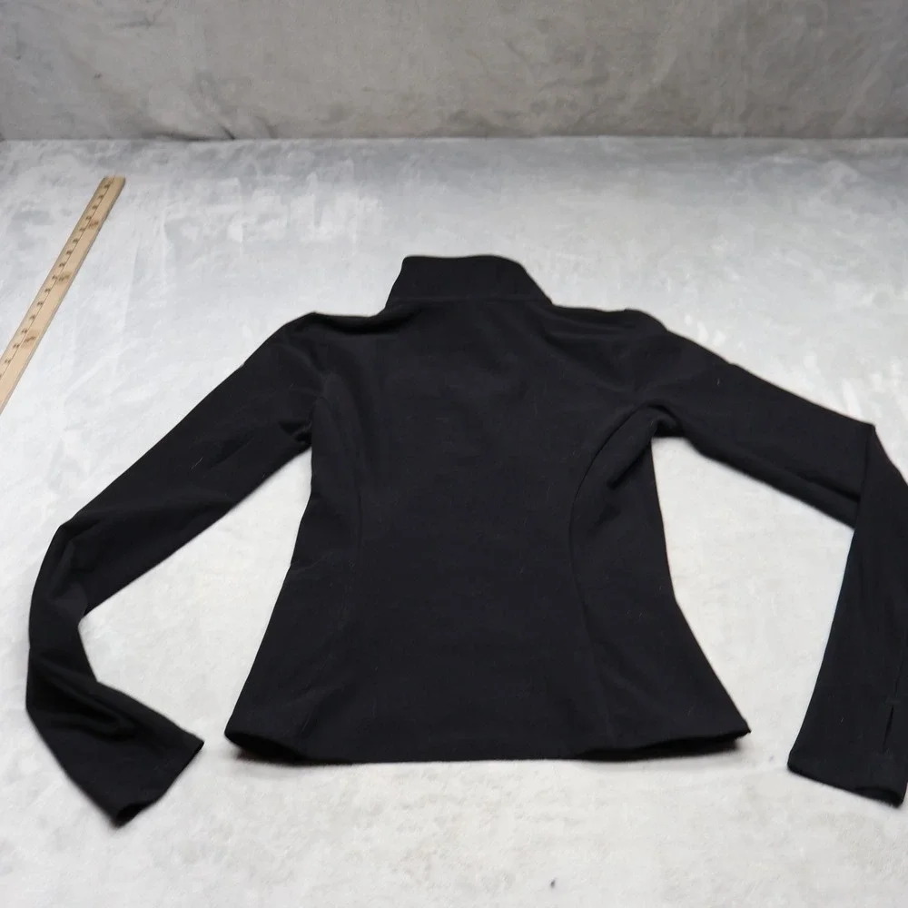 Alo Sweatshirt Womens Small Black 1/4 Zip Pullover Stretch Athletic Gym Yoga LOG